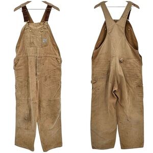 Vintage 80s Carhartt Workwear Overalls Double Knee Union Tag Made USA | 42 x 30
